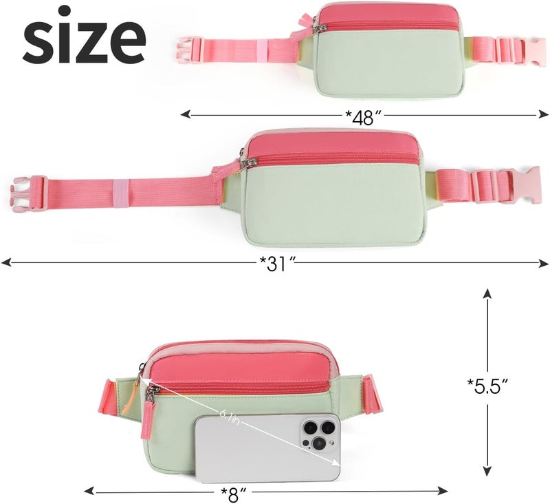 cotmcor Store Valentines Day Gifts for Kids: Fanny Pack Birthday Gift for 5 6 7 8 9 10 11 12 Year Old Teen Girls, Preppy Cute Trendy Stuff Colorblock Crossbody Bag Adjustable Belt Bags for Travel Outdoor - Image 4